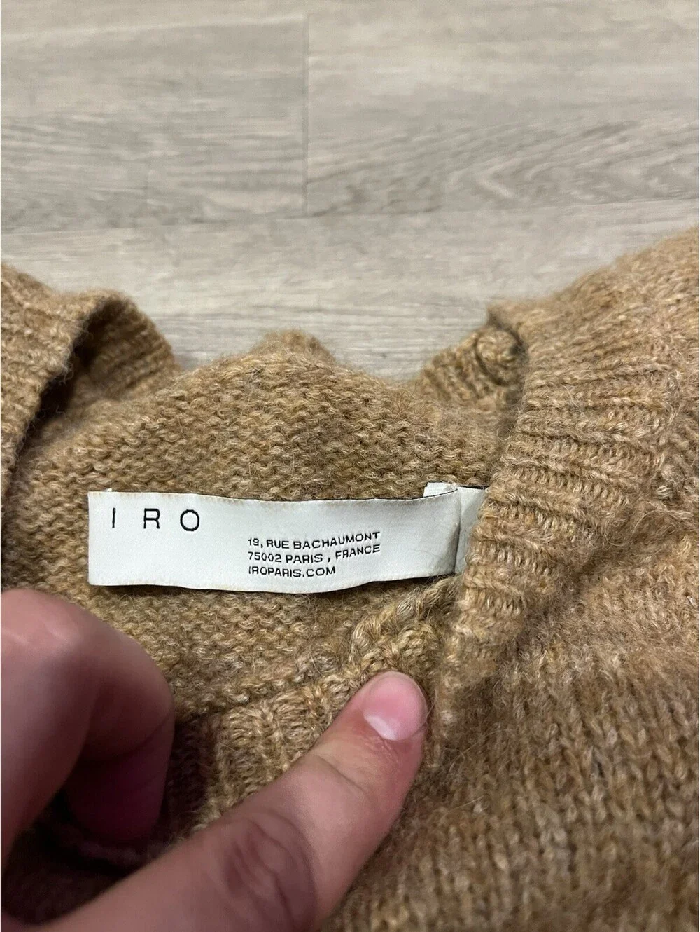 IRO Paris Mystic Camel Alpaca Blend Lace Up Sleeve Knit Sweater Medium M  $495